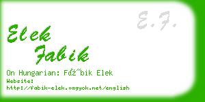 elek fabik business card